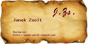 Janek Zsolt névjegykártya